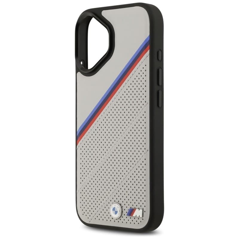 Custodia MagSafe per iPhone 17 con logo tricolore in metallo BMW M (grigio) - 6