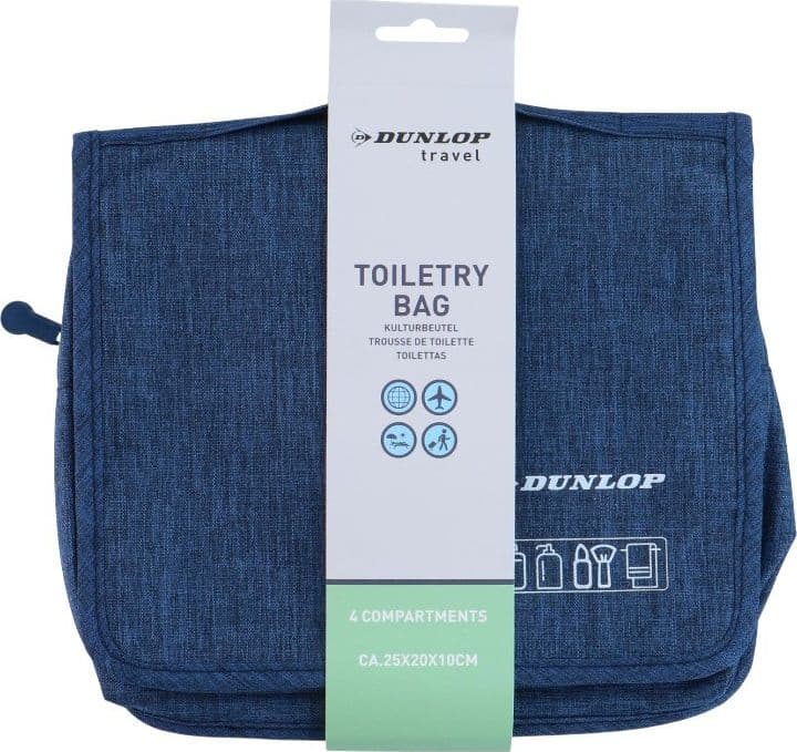 Dunlop – Travel Toiletry Bag with Hanging Hook 25x20x10 cm (Navy Blue) - 3