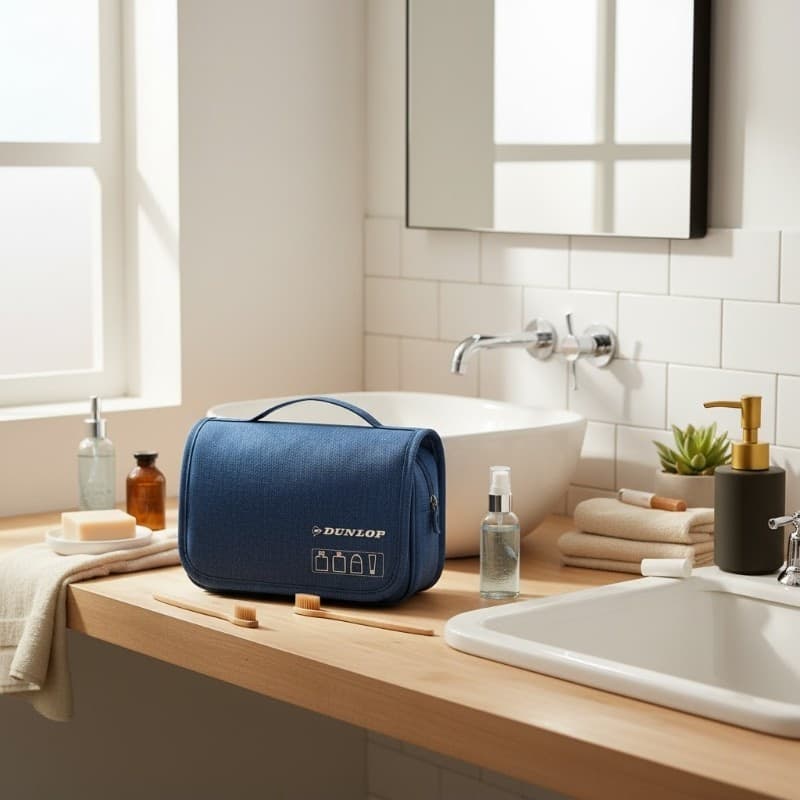 Dunlop – Travel Toiletry Bag with Hanging Hook 25x20x10 cm (Navy Blue) - 4