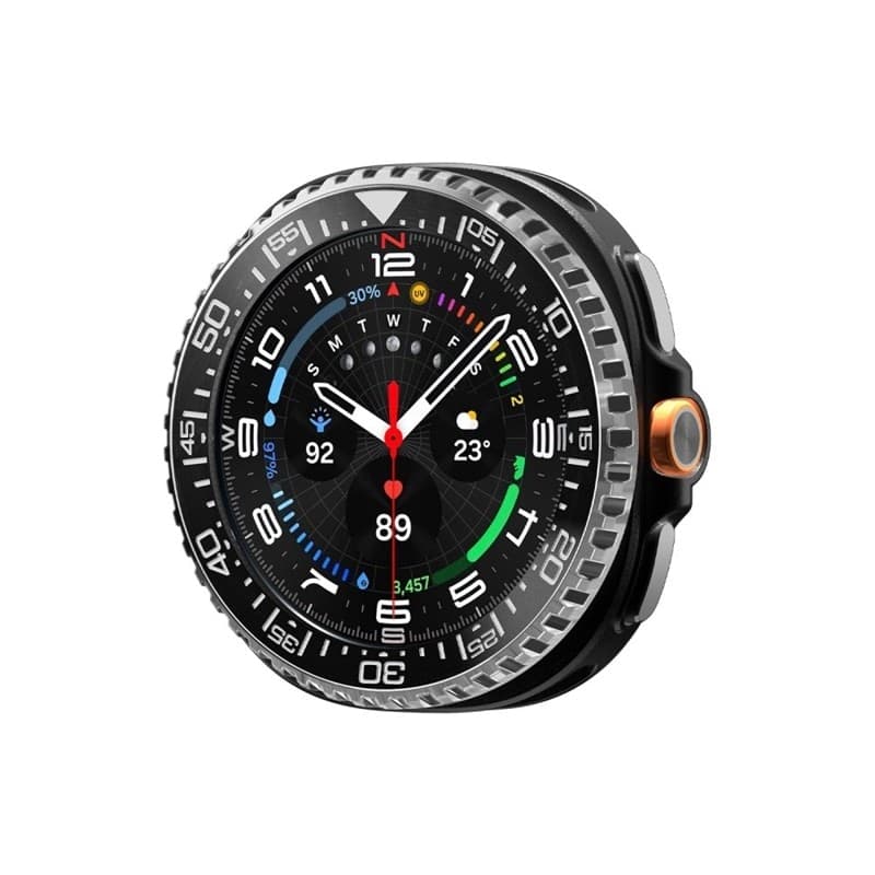 Spigen Bezel Tune Pro Diver - Custodia/Anello protettivo per Samsung Galaxy Watch 8 Classic 46 mm (Argento) - 3