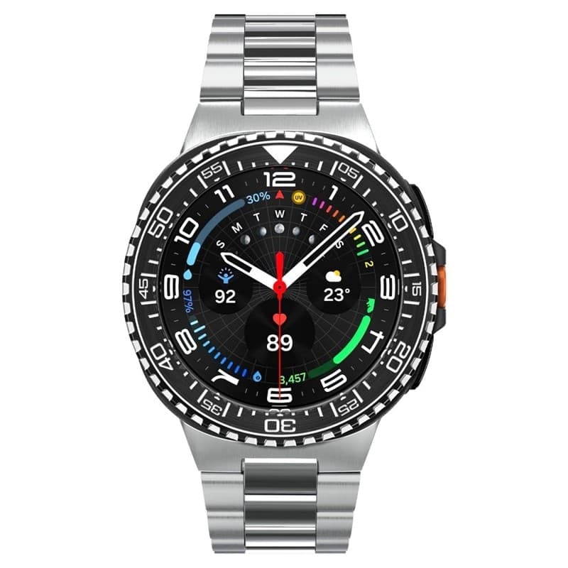 Spigen Bezel Tune Pro Diver - Custodia/Anello protettivo per Samsung Galaxy Watch 8 Classic 46 mm (Argento) - 4
