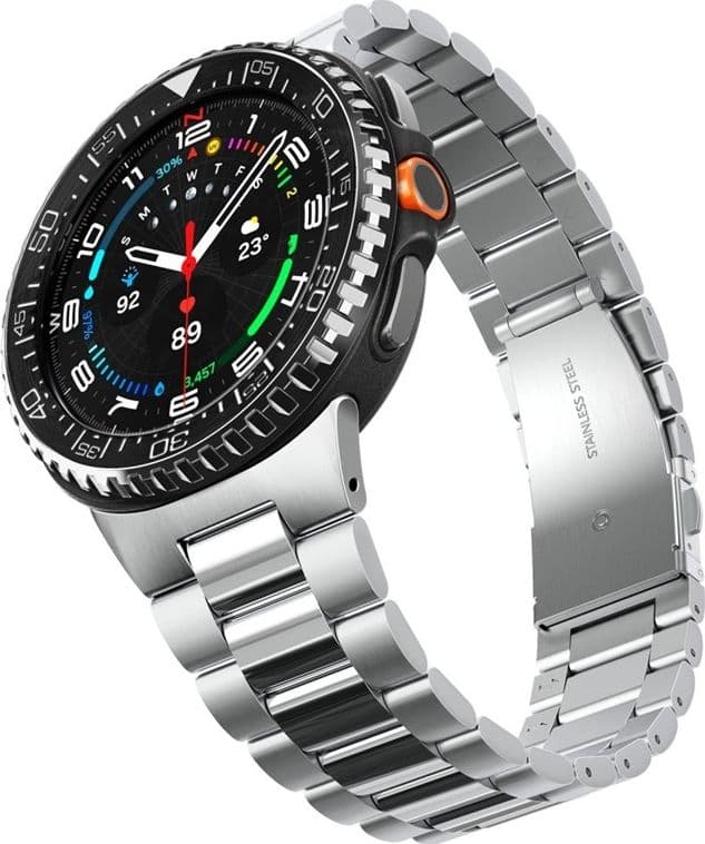 Spigen Bezel Tune Pro Diver - Custodia/Anello protettivo per Samsung Galaxy Watch 8 Classic 46 mm (Argento) - 7