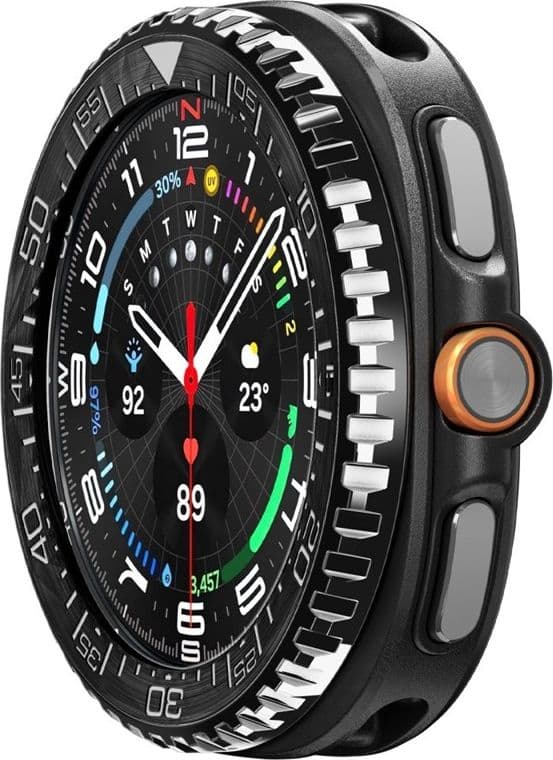 Spigen Bezel Tune Pro Diver - Custodia/Anello protettivo per Samsung Galaxy Watch 8 Classic 46 mm (Argento) - 8