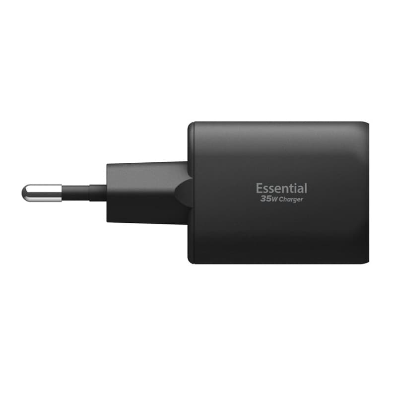 Spigen Essential EE352EU GaN Pro - Caricabatterie da muro USB-C + USB-A 35W (nero) - 3