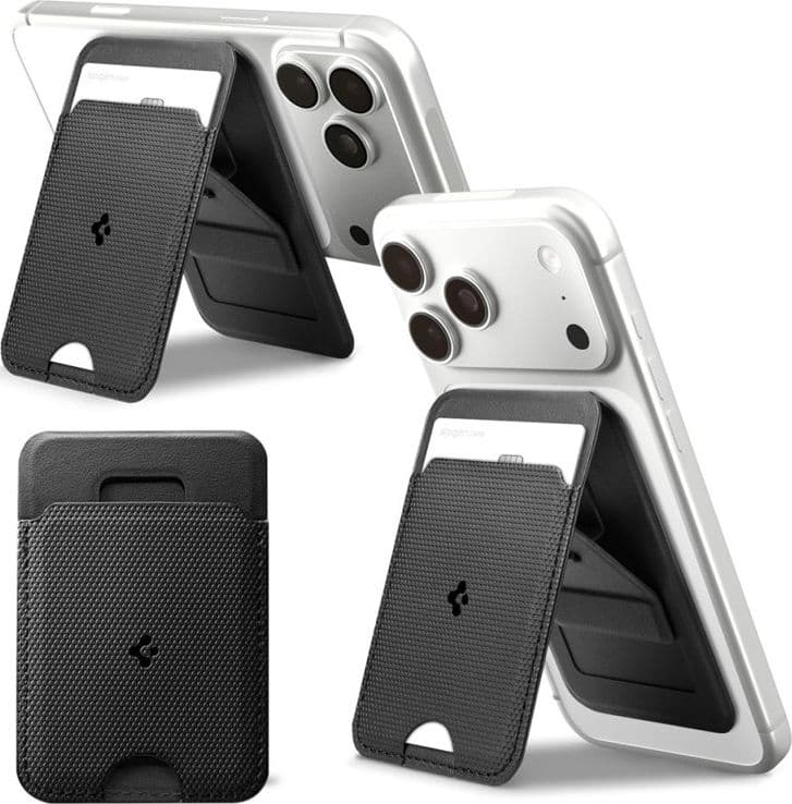 Spigen S314-1 Slim Fold Tripod MagSafe - Portafoglio magnetico con funzione di supporto (nero) - 3