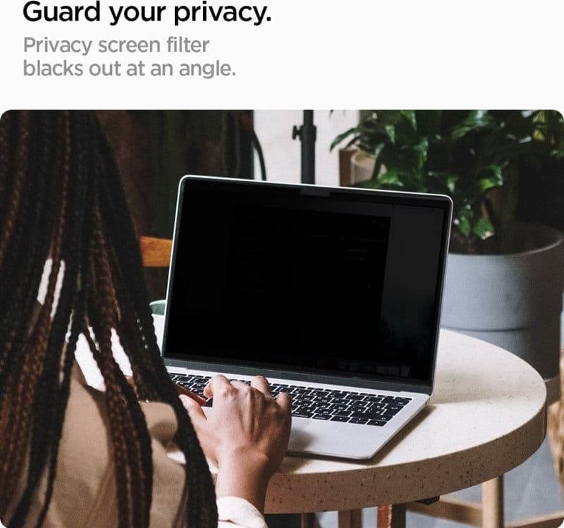 Spigen SafeView Privacy - Pellicola per la privacy per MacBook Air 13.6" M4 (2025) / M3 (2024) / M2 (2022) - 10
