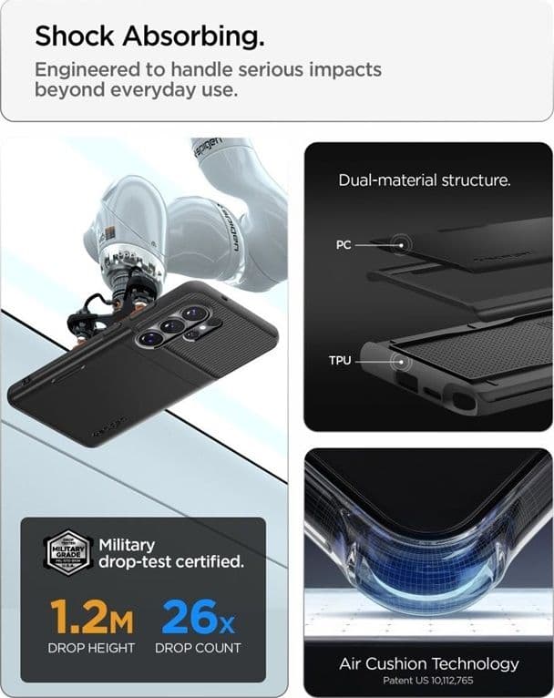 Spigen Slim Armor CS - Custodia per Samsung Galaxy S26 Ultra (Nero) - 9
