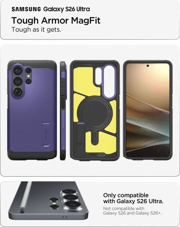 Spigen Tough Armor MagSafe - Custodia per Samsung Galaxy S26 Ultra (viola cenere) - 8