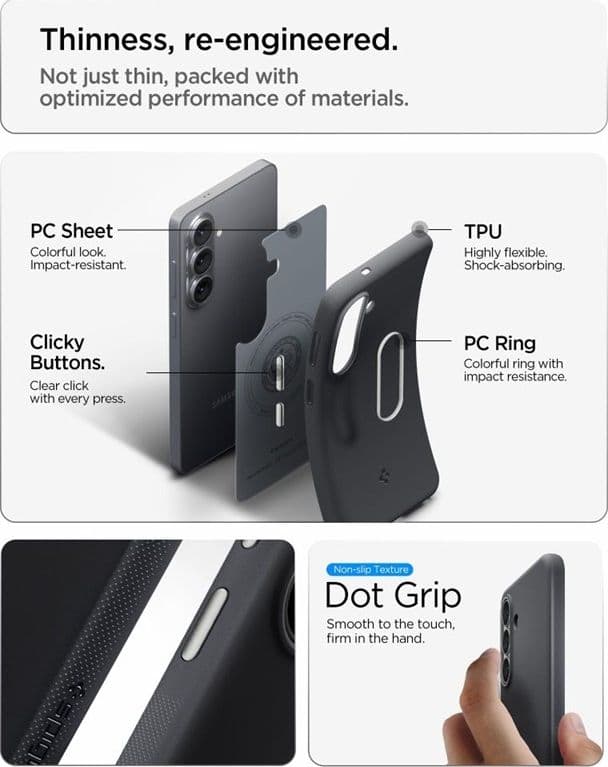 Spigen Nano Pop Mag MagSafe - Custodia per Samsung Galaxy S26 (Nero Sesamo) - 9
