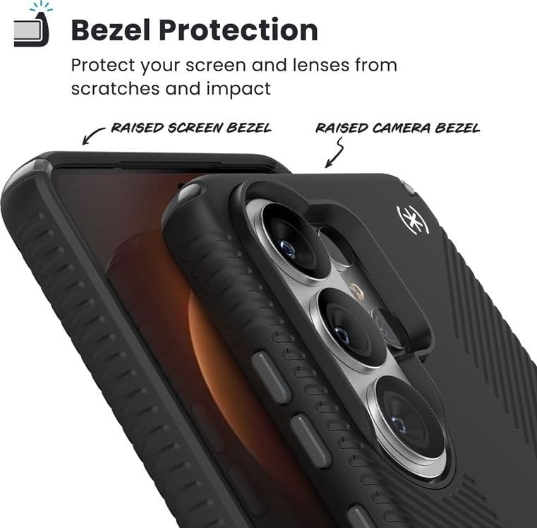 Speck Presidio2 Grip Magnet - Custodia MagSafe per Samsung Galaxy S26 Ultra (Nero/Grigio Ardesia/Bianco) - 5