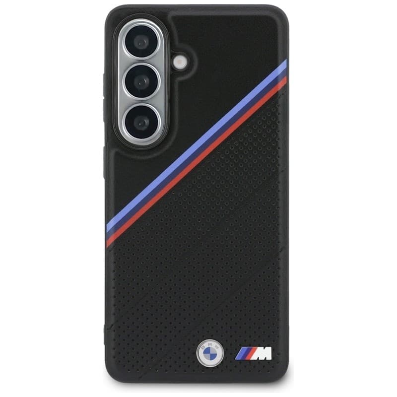 Custodia MagSafe con logo tricolore in metallo BMW per Samsung Galaxy S26 (nera) - 3