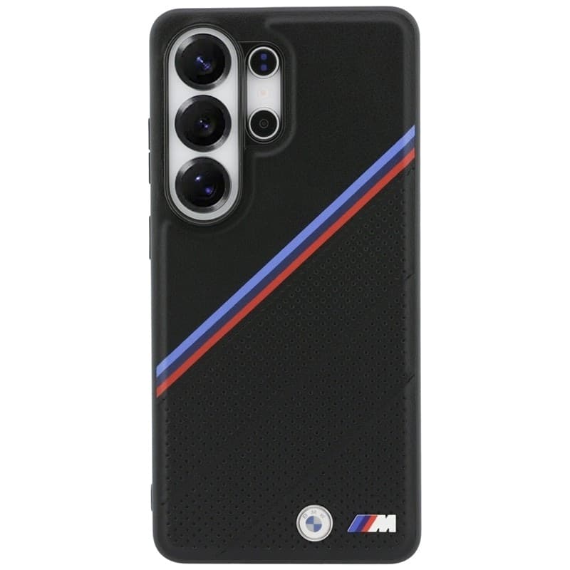 Custodia MagSafe con logo tricolore in metallo BMW per Samsung Galaxy S26 Ultra (nera) - 3