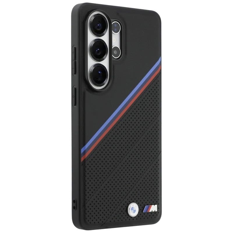 Custodia MagSafe con logo tricolore in metallo BMW per Samsung Galaxy S26 Ultra (nera) - 4