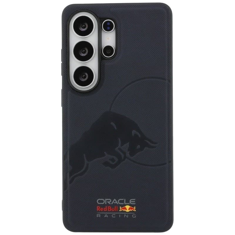 Custodia MagSafe per Samsung Galaxy S26 Ultra con motivo a rete e rilievo a forma di toro (blu navy) - 3