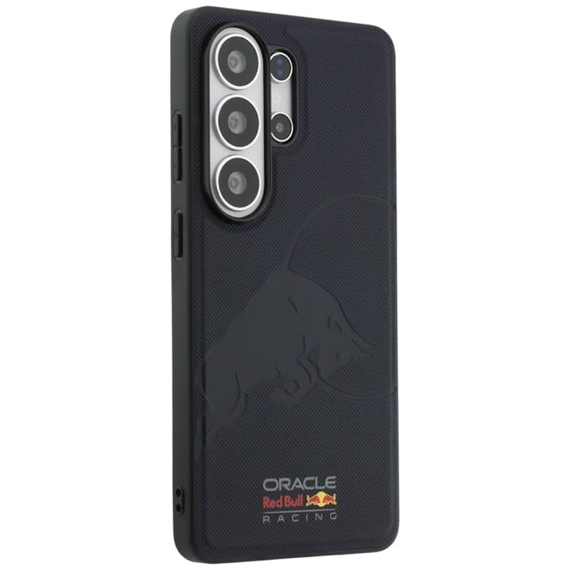 Custodia MagSafe per Samsung Galaxy S26 Ultra con motivo a rete e rilievo a forma di toro (blu navy) - 4