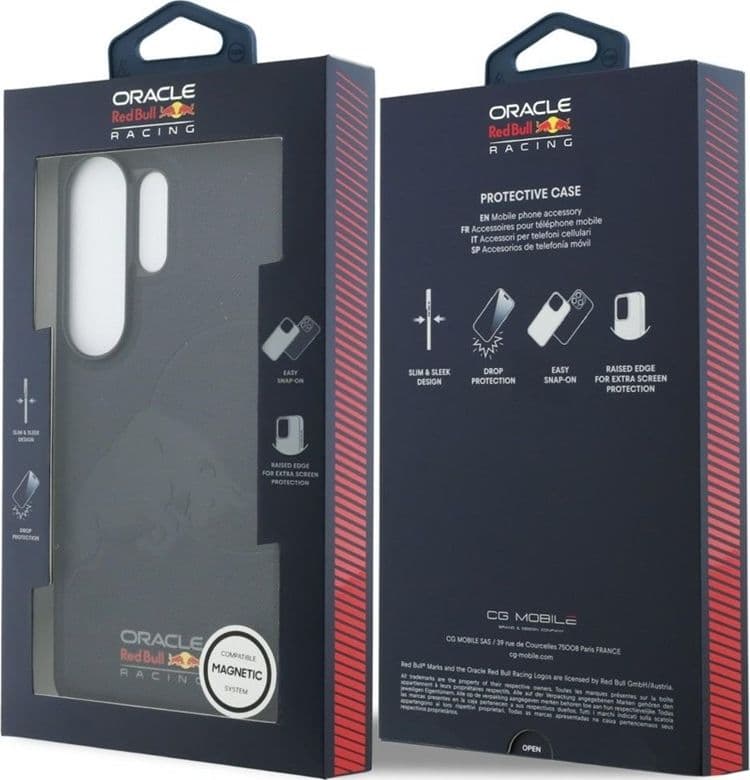 Custodia MagSafe per Samsung Galaxy S26 Ultra con motivo a rete e rilievo a forma di toro (blu navy) - 8