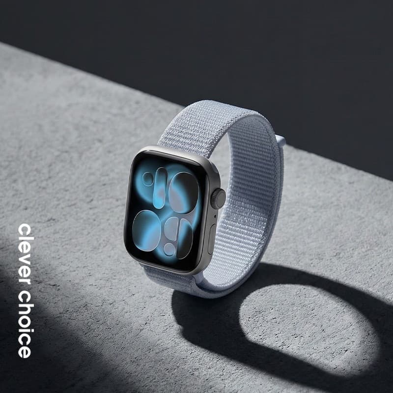 Cinturino sportivo Crong in nylon per Apple Watch 38/40/41/42 mm (blu freddo) - 3