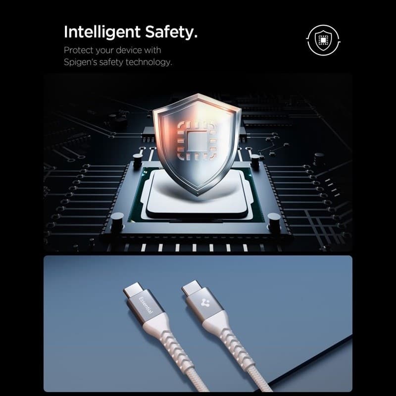 Spigen EB10010CCA Essential - Cavo da USB-C a USB-C 100W 1m (bianco) - 6