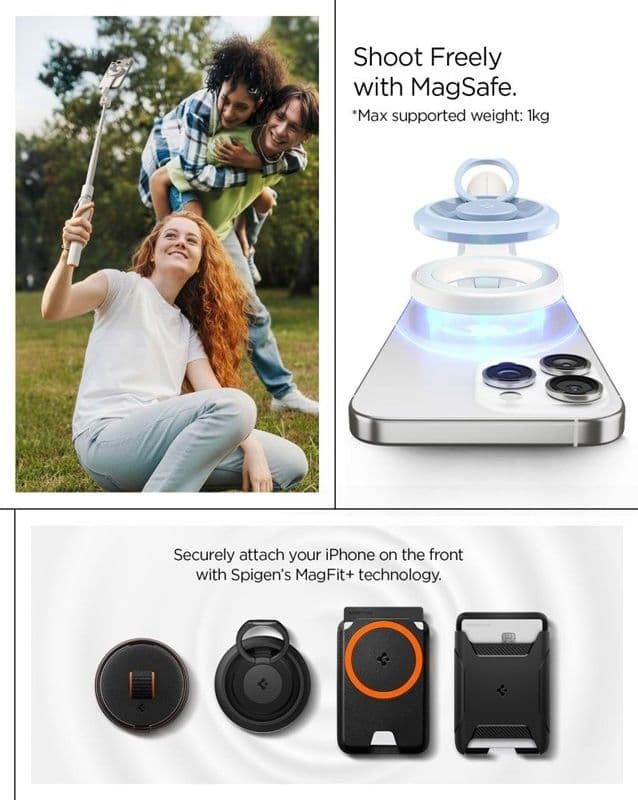 Spigen S582W MagSafe Bluetooth Selfie Stick Treppiede - Supporto per smartphone / Selfie Stick (Beige Dune) - 9
