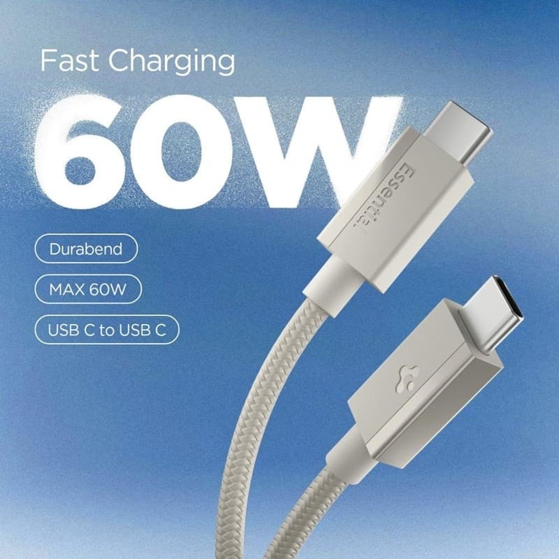 Spigen EB6015CC Essential - Cavo da USB-C a USB-C 60W 1,5 m (Titanio Naturale) - 2