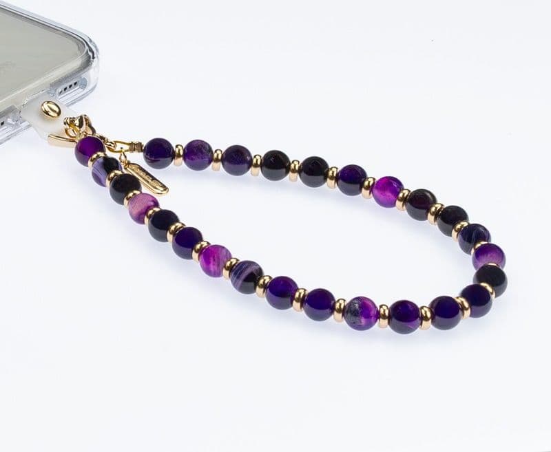 Crong Phone Charm - Pendente per cordino del telefono (agata viola) - 3