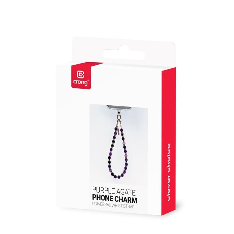 Crong Phone Charm - Pendente per cordino del telefono (agata viola) - 5
