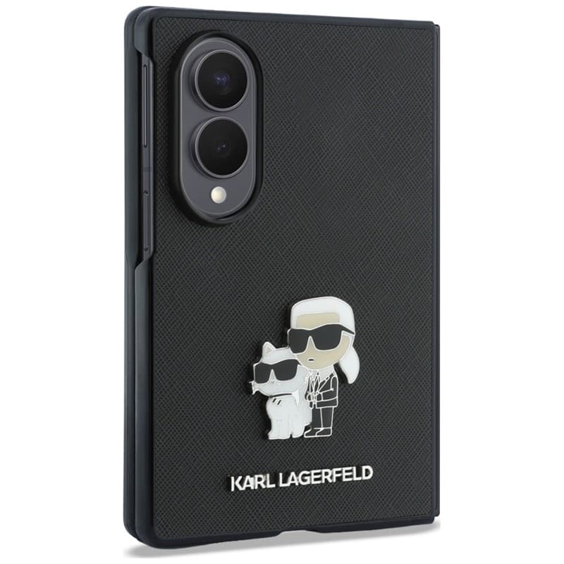 Custodia per Samsung Galaxy Z Fold 8 (nera) con spilla Karl Lagerfeld Saffiano Karl & Choupette - 3