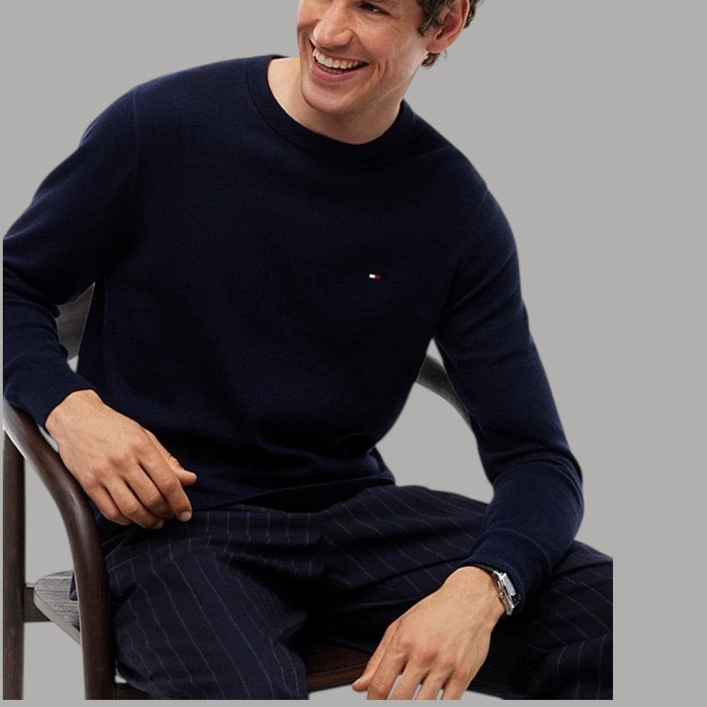 Pullover Tommy Hilfiger in cotone pima e cashmere con bandierina - 2