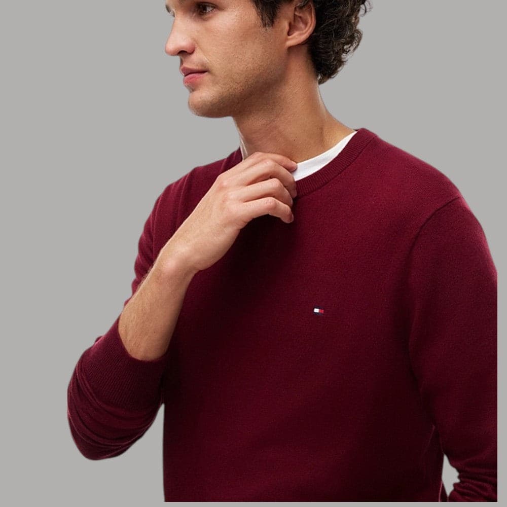 Pullover Tommy Hilfiger in cotone pima e cashmere con bandierina - 11