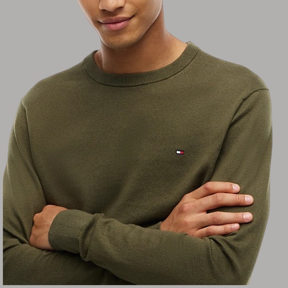 Pullover Tommy Hilfiger in cotone pima e cashmere con bandierina - 7