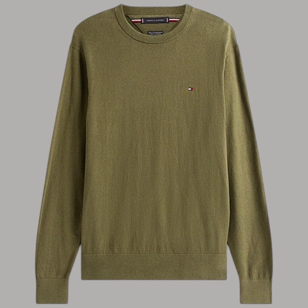 Pullover Tommy Hilfiger in cotone pima e cashmere con bandierina - 9