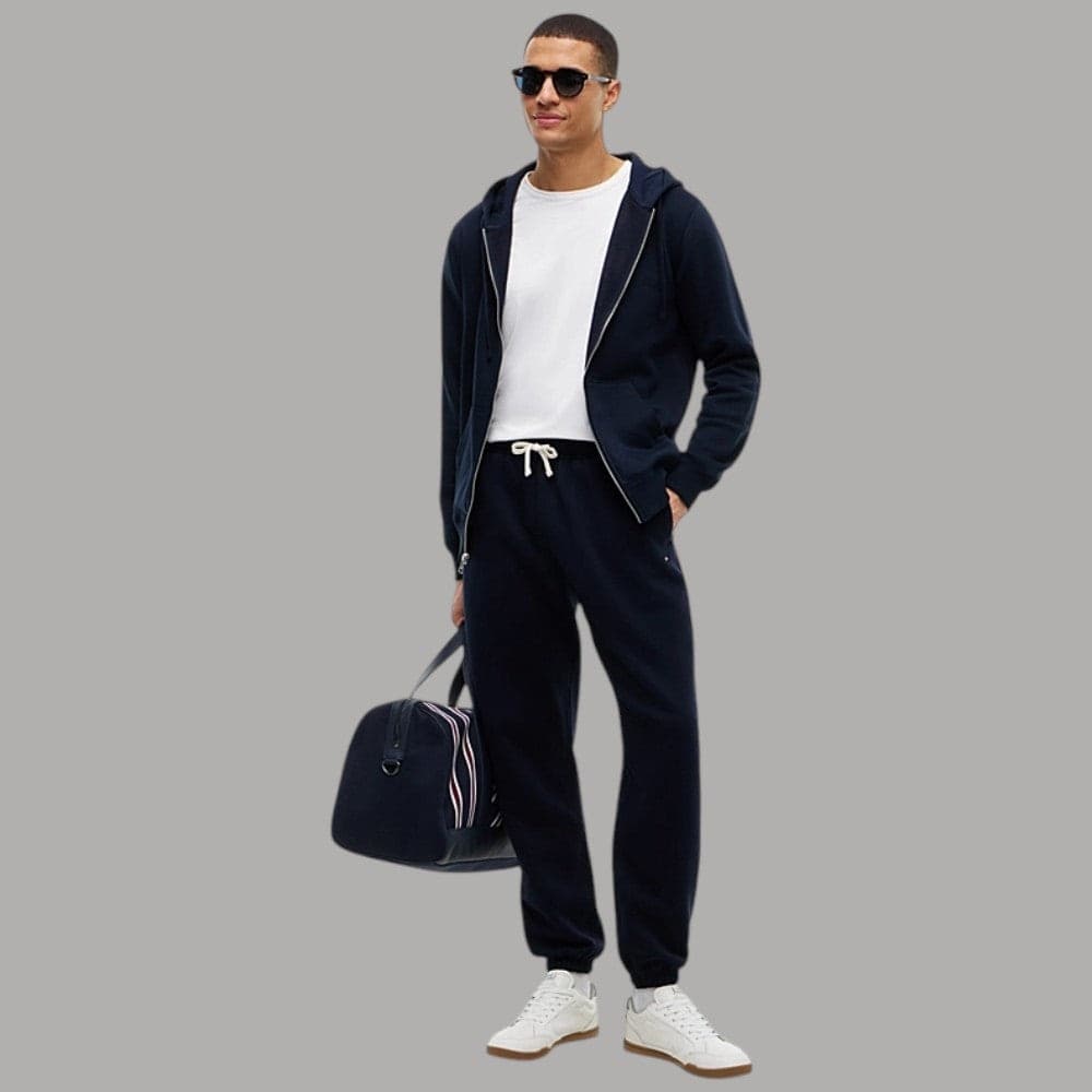 Pantalone jogger Tommy Hilfiger con bandierina ricamata Nero - 9