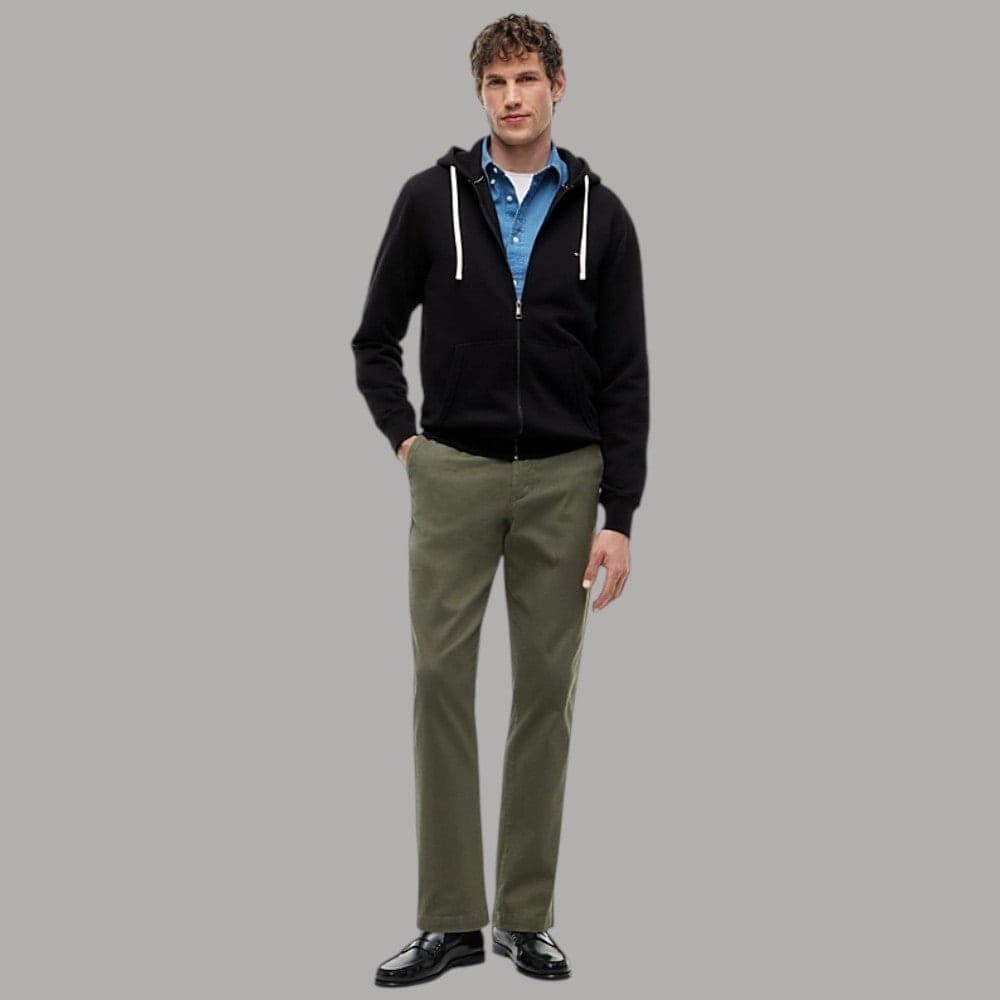 Felpa con cappuccio Tommy Hilfiger zip integrale e logo ricamato - 4