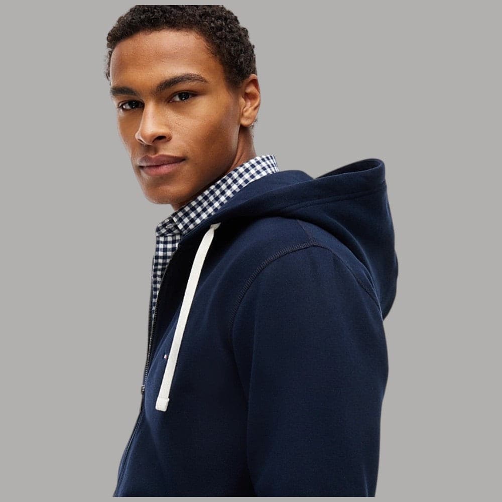 Felpa con cappuccio Tommy Hilfiger zip integrale e logo ricamato - 8