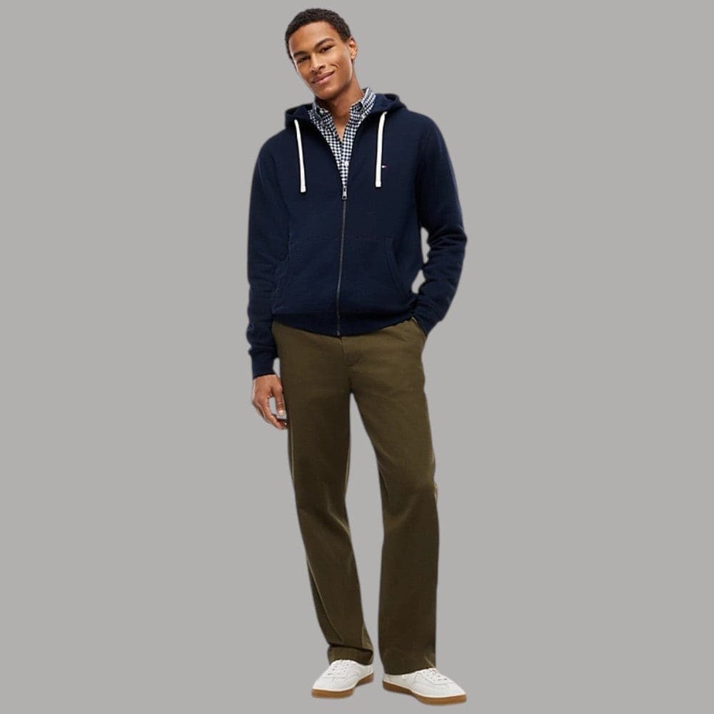 Felpa con cappuccio Tommy Hilfiger zip integrale e logo ricamato - 9