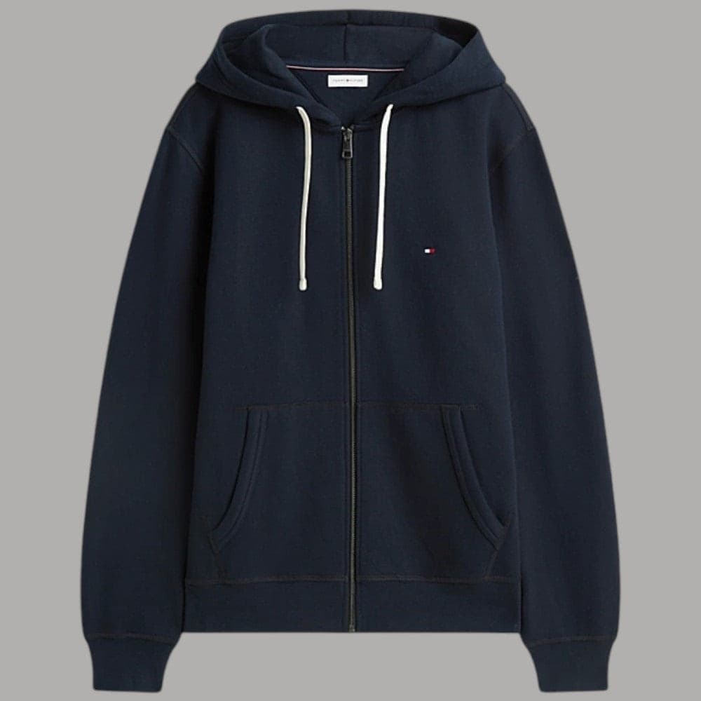 Felpa con cappuccio Tommy Hilfiger zip integrale e logo ricamato - 10