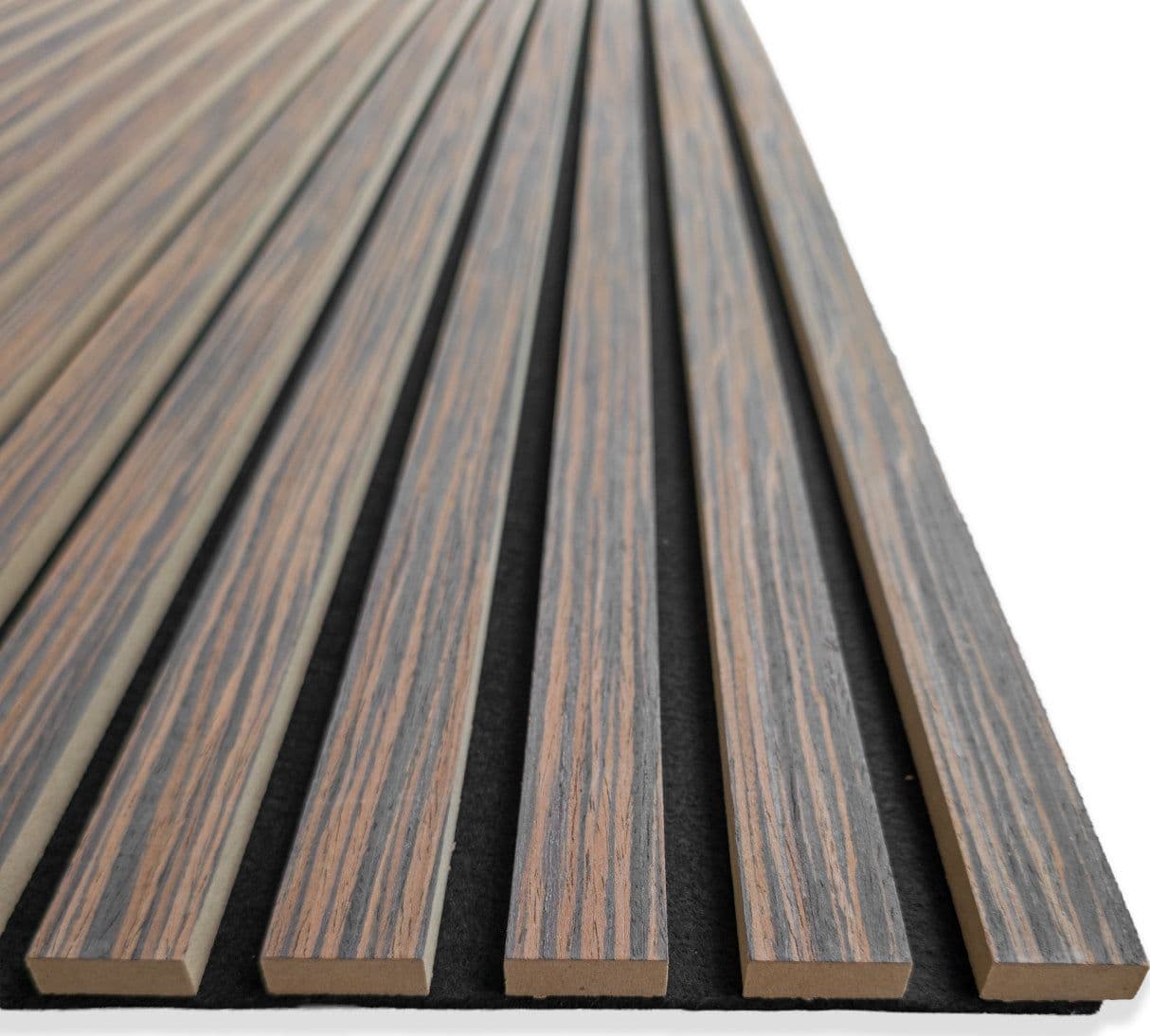 Pannello acustico a lamelli Ebano in vero legno, fibra di legno e feltro – 12 × 600 × 2900 mm – 1,74 m² - 6