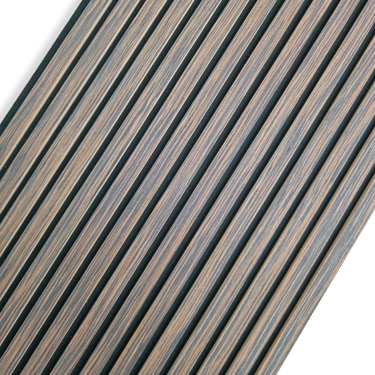 Pannello acustico a lamelli Ebano in vero legno, fibra di legno e feltro – 12 × 600 × 2900 mm – 1,74 m² - 7