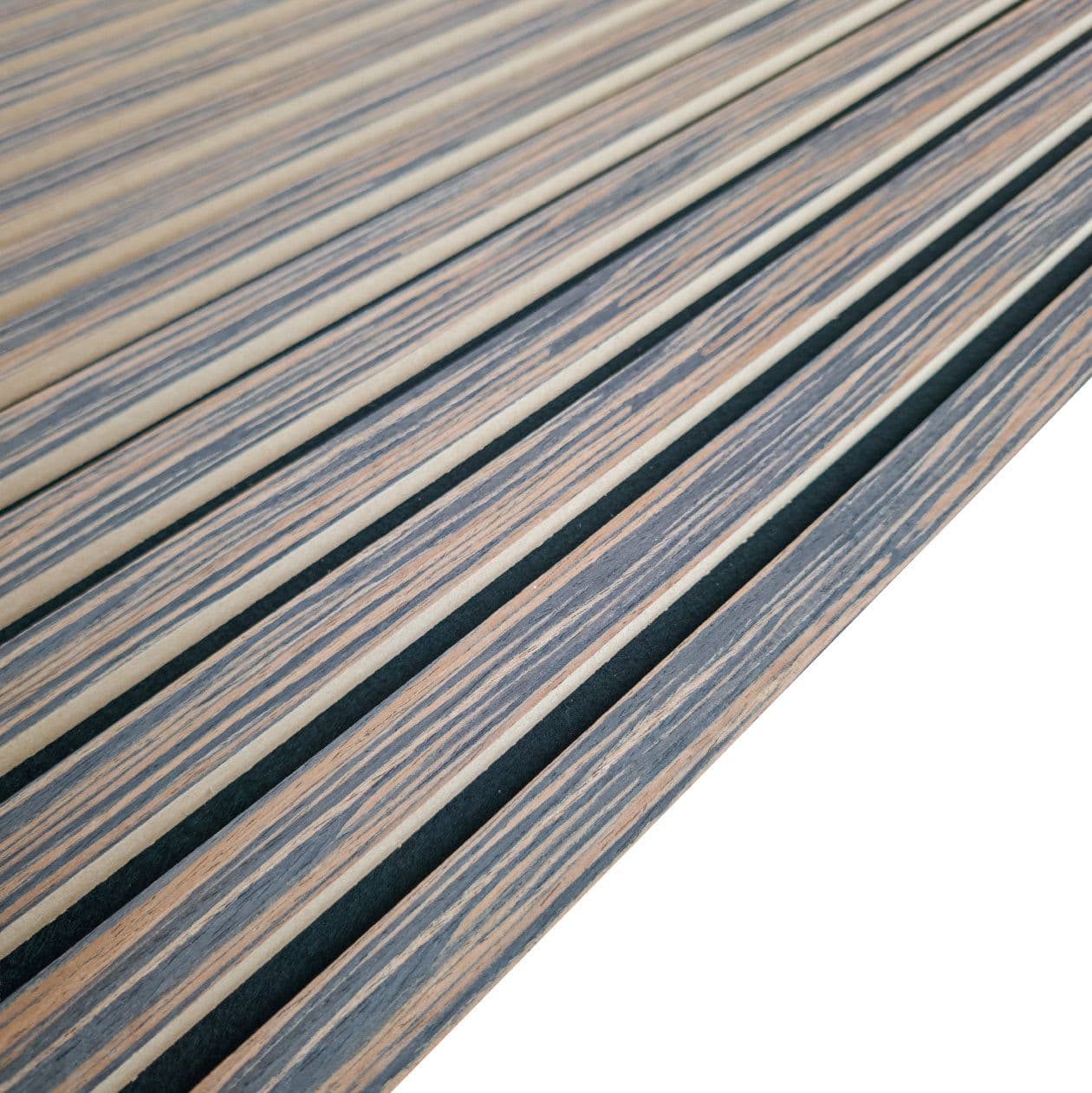 Pannello acustico a lamelli Ebano in vero legno, fibra di legno e feltro – 12 × 600 × 2900 mm – 1,74 m² - 8