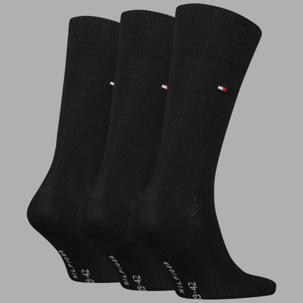 Calzini uomo Tommy Hilfiger neri con bandierina ricamata 3 paia - 2