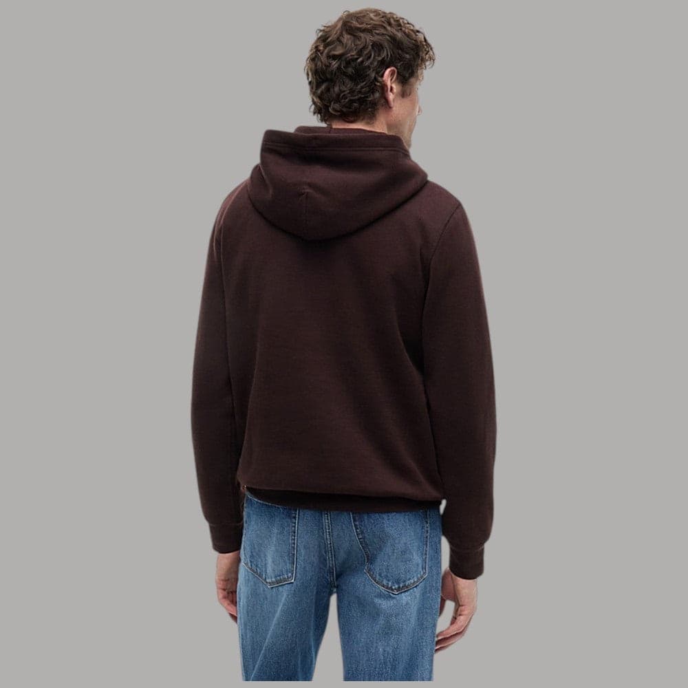 Felpa con cappuccio Tommy Hilfiger logo ricamato marrone - 2