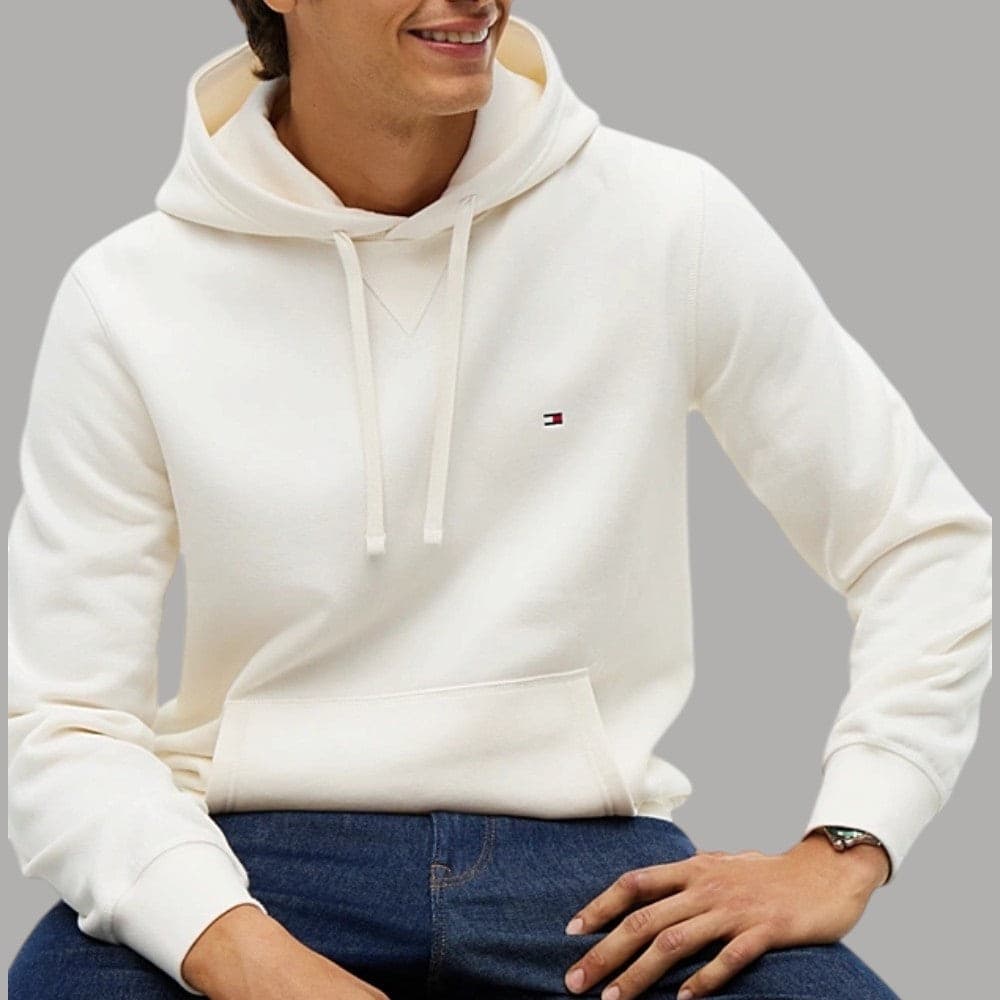 Felpa con cappuccio Tommy Hilfiger logo ricamato marrone - 8