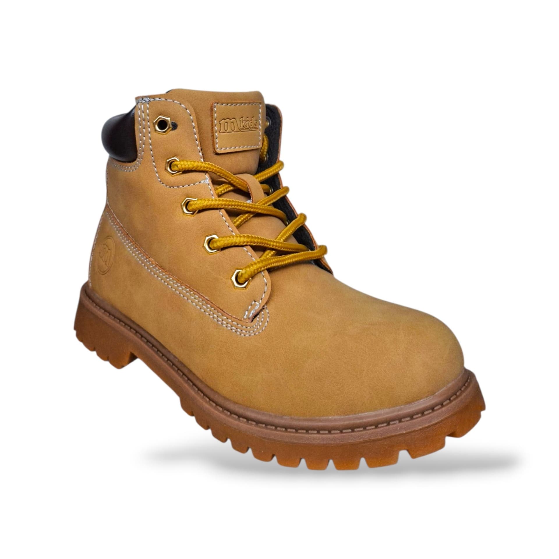 Melania MG25165 – Scarponcini boscaiolo bambini e ragazzi in pelle camel e marrone - 2