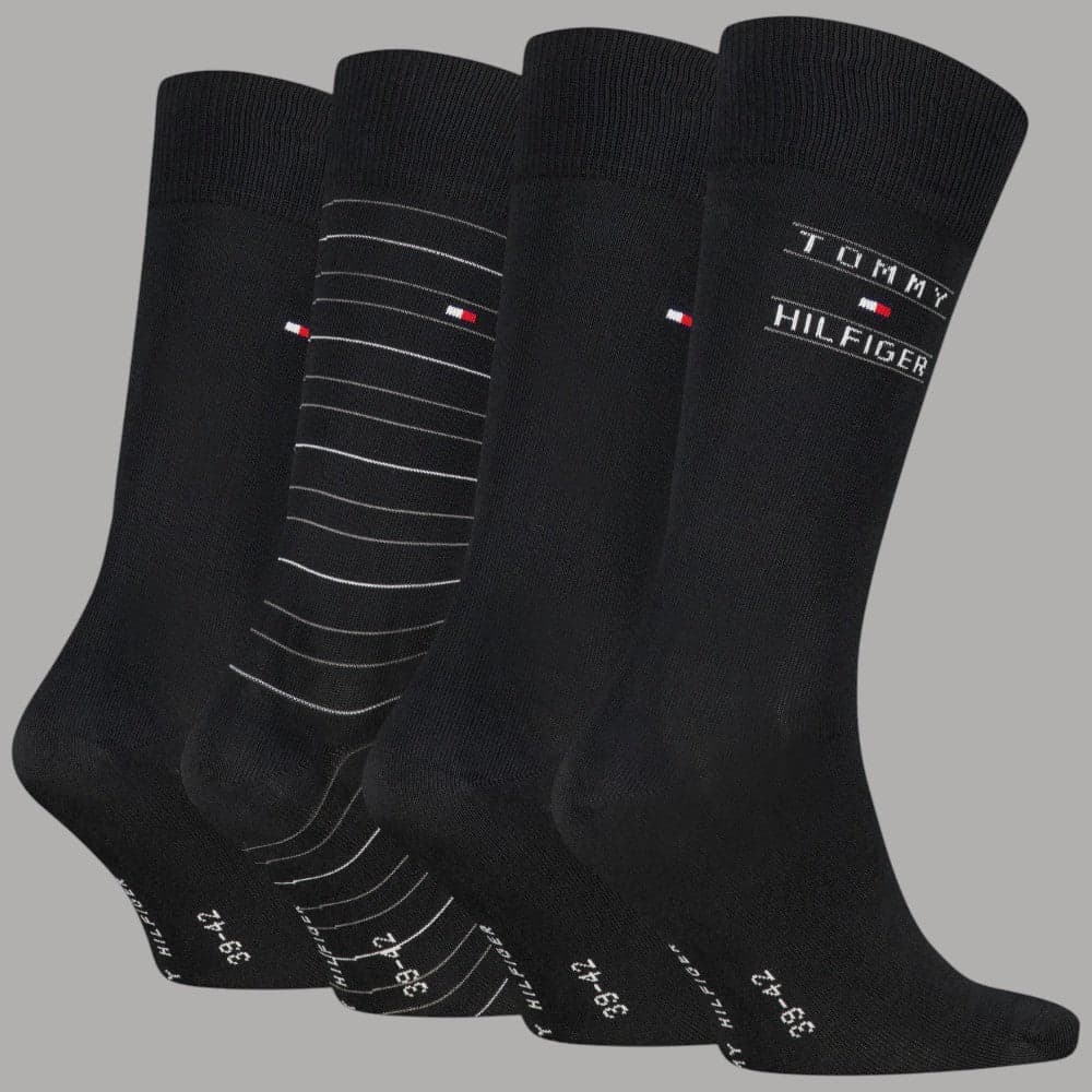 Calzini Tommy Hilfiger uomo 4 paia in cotone pettinato nero - 2