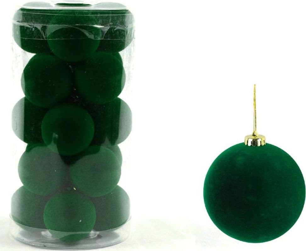 SET PALLINE NATALE FLOCCATE 20PZ SFERA 3CM PER ALBERO DECORAZIONI NATALIZIE ORNAMENTO - 4