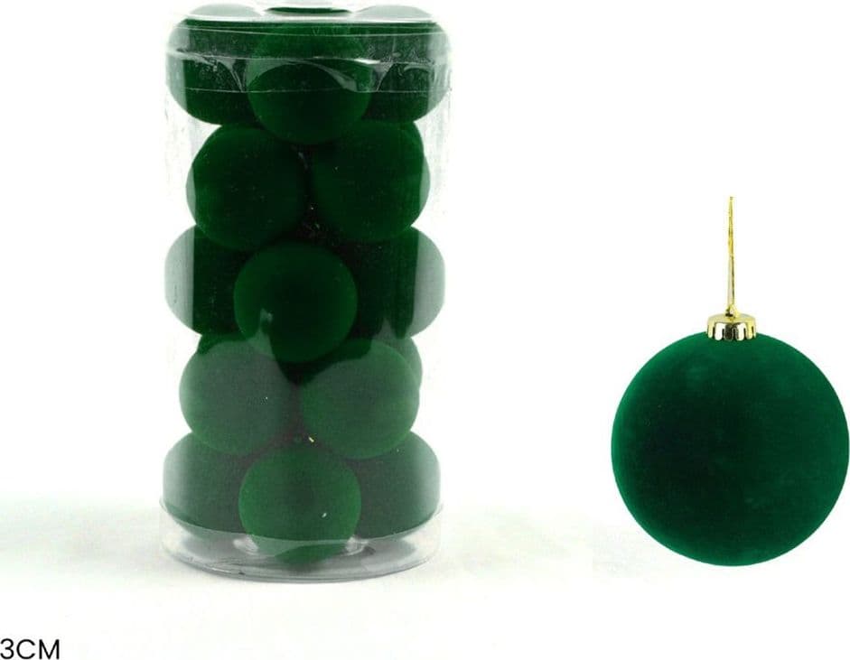 SET PALLINE NATALE FLOCCATE 20PZ SFERA 3CM PER ALBERO DECORAZIONI NATALIZIE ORNAMENTO - 5