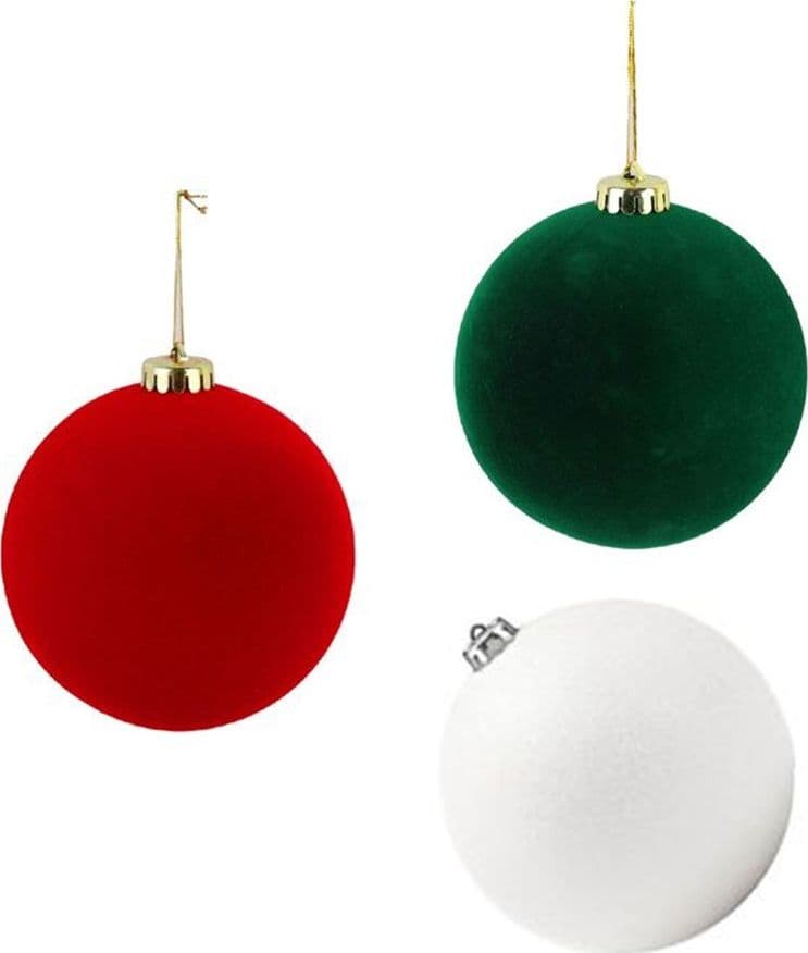SET PALLINE DI NATALE FLOCCATE 8PZ SFERA 5CM PER ALBERO DECORAZIONI NATALIZIE ORNAMENTO - 1