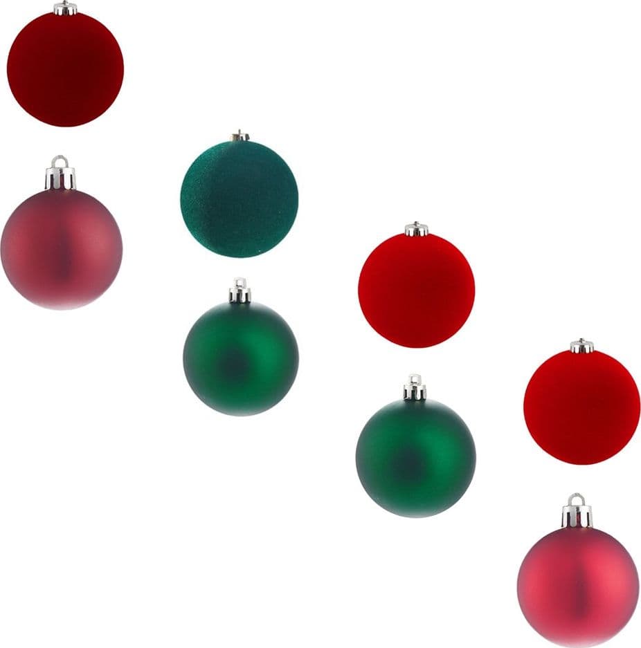 SET 24 SFERE PALLINE NATALIZIE PVC DA 5CM FINITURA VELLUTO/MATT DECORAZIONI ALBERO NATALE - 1