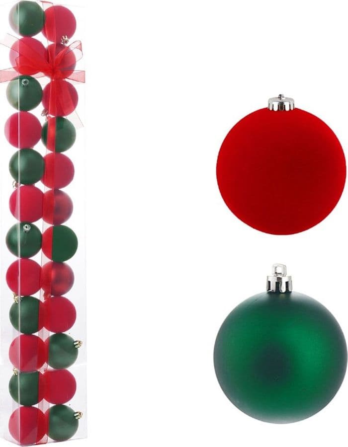 SET 24 SFERE PALLINE NATALIZIE PVC DA 5CM FINITURA VELLUTO/MATT DECORAZIONI ALBERO NATALE - 4