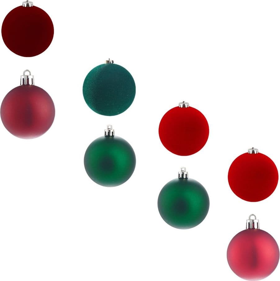 SET 20 SFERE PALLINE NATALIZIE PVC DA 6CM FINITURA VELLUTO/MATT DECORAZIONI ALBERO NATALE - 1